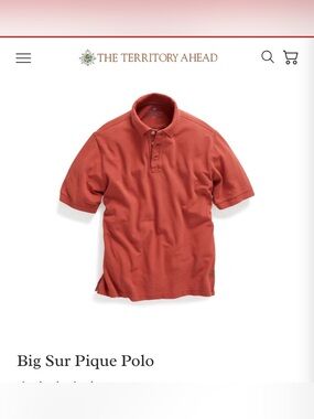 The Territory Ahead Big Sur Terracotta Pique Cotton Polo Shirt